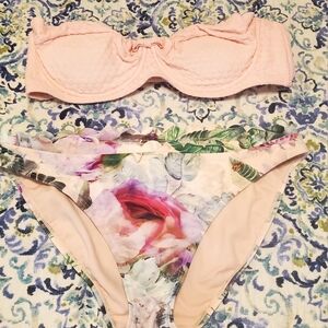 Ted Baker Pink and Floral Bikini Bottom And Kate Spade Top.